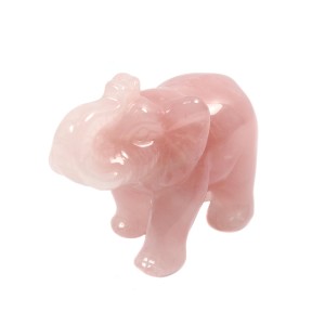 Rose Quartz Gemstone Elephant Shape L:40 x W:21 x H: 35mm